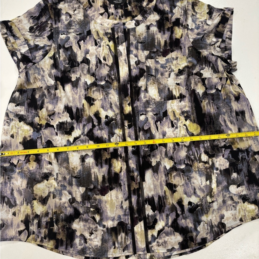 Simply Vera Vera Wang Multicolor Abstract Blouse XL Mint condition - Picture 9 of 12